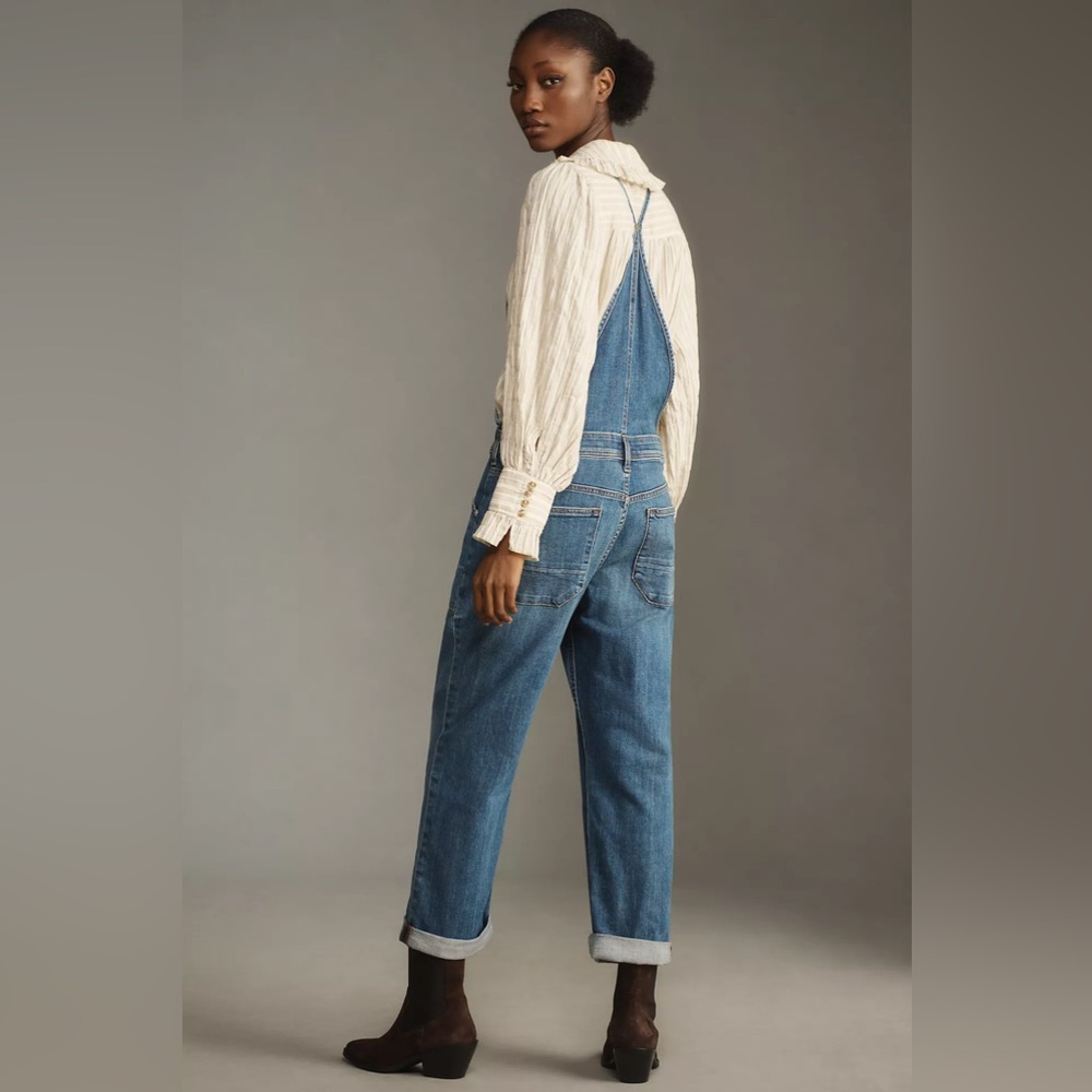 Pilcro Anthropologie painter Blue Denim Overalls size 26 - Picture 8 of 10